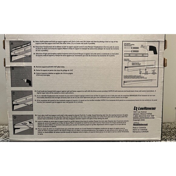 New Cool Brass Glass Corner Shelf Kit 12” X 12” Spur Shelving By Rubbermaid - Picture 7 of 7